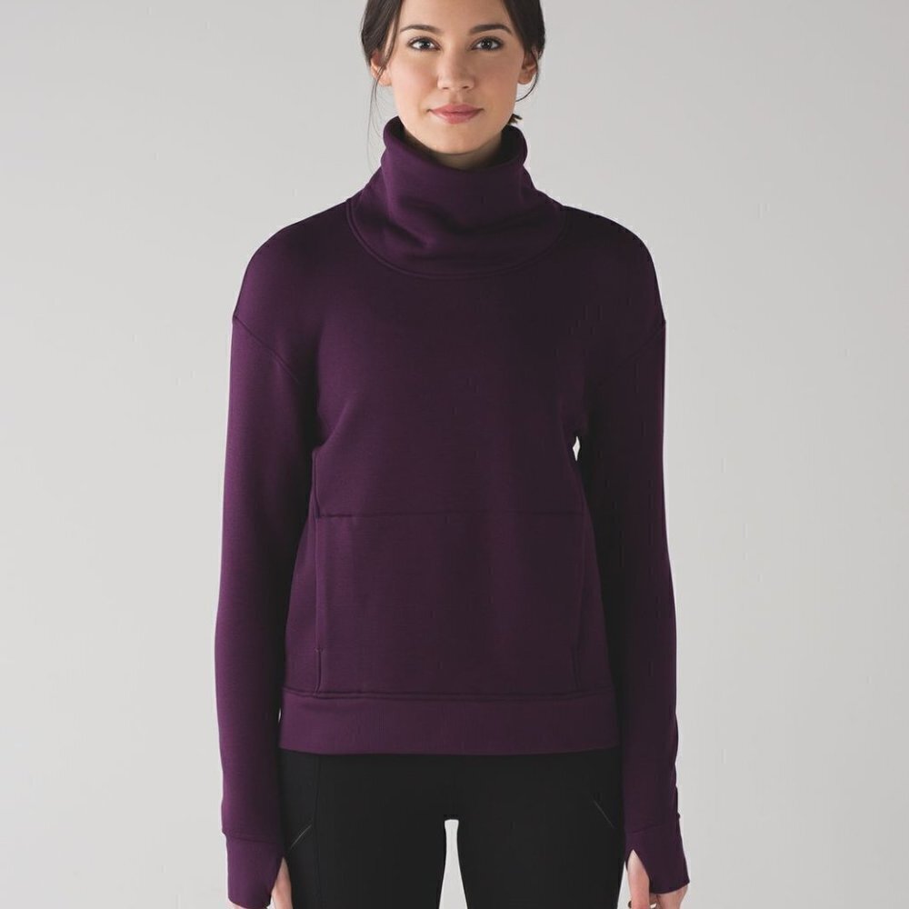 Lululemon Kick The Cold Funnel Neck- Darkest Magenta